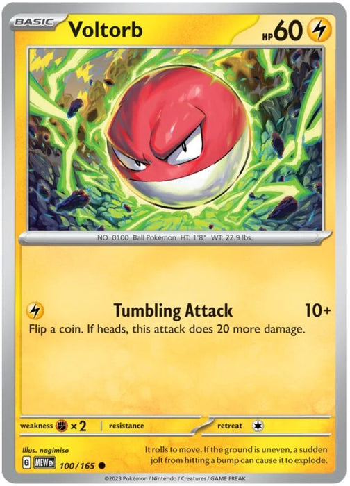 Voltorb 100/165 Common Pokemon Card (Pokemon SV 151)