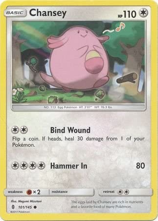 Chansey 101/145 Common Pokemon Card (SM Guardians Rising)