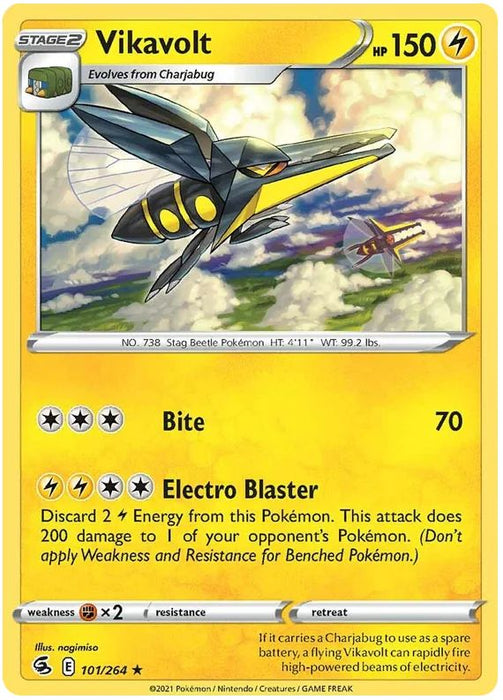 Vikavolt 101/264 Rare Pokemon Card (SWSH Fusion Strike)