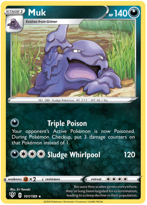 Muk 101/189 Rare Pokemon Card (Darkness Ablaze)