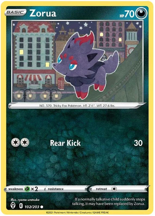 Zorua 102/203 Common Pokemon Card (SWSH Evolving Skies)