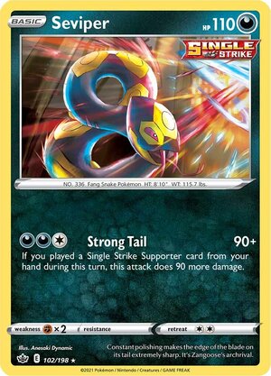 Seviper 102/198 Rare Pokemon Card (SWSH Chilling Reign)