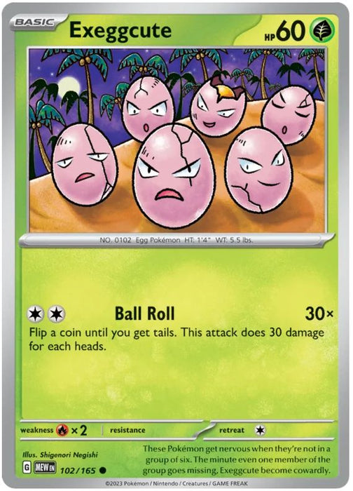 Exeggcute 102/165 Common Pokemon Card (Pokemon SV 151)