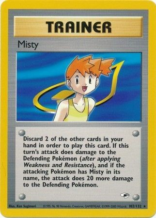 Misty 102/132 Rare Pokemon Card (Gym Heroes)
