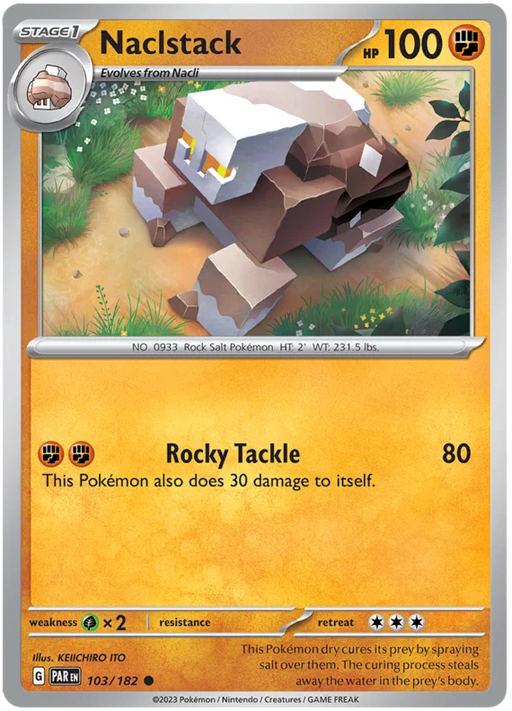 Naclstack 103/182 Common Reverse Holo Pokemon Card (SV04 Paradox Rift)