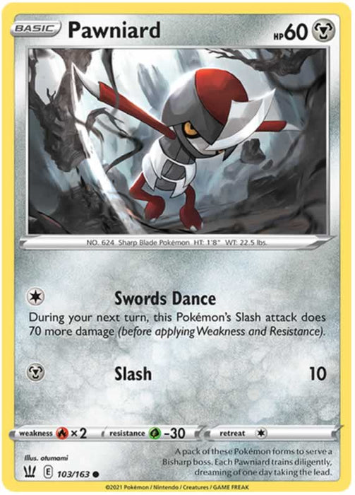 Pawniard 103/163 Common Pokemon Card (Battle Styles)