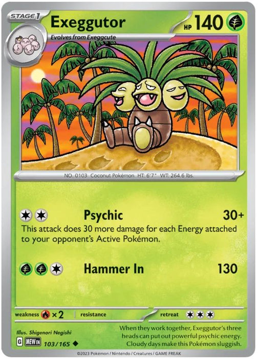 Exeggutor 103/165 Uncommon Pokemon Card (Pokemon SV 151)