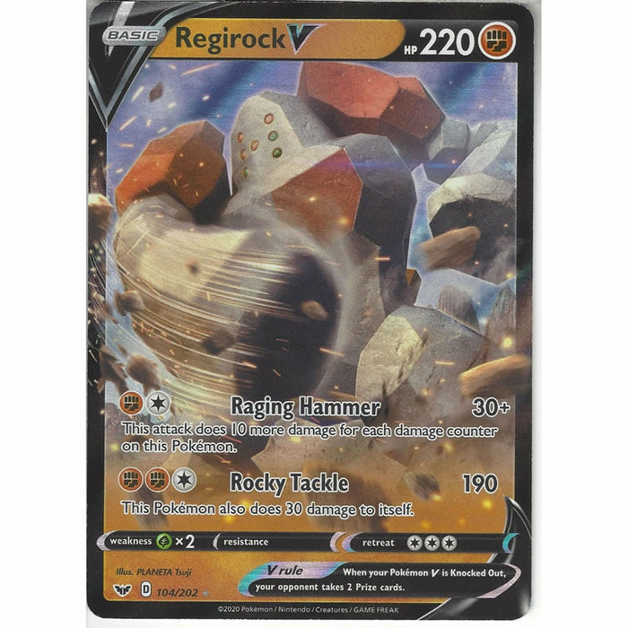 Regirock V 104/202 Ultra Rare Pokemon Card (Sword & Shield)