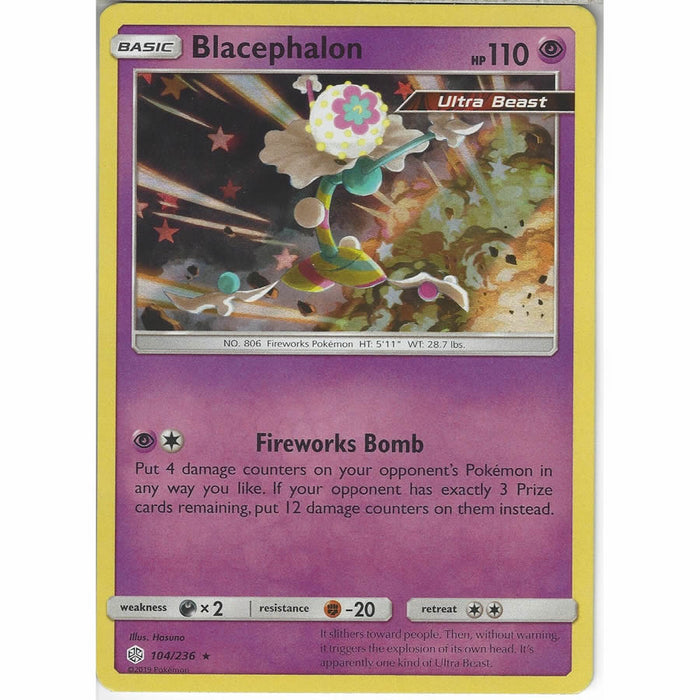 Blacephalon 104/236 Rare Holo Pokemon Card (Cosmic Eclipse)