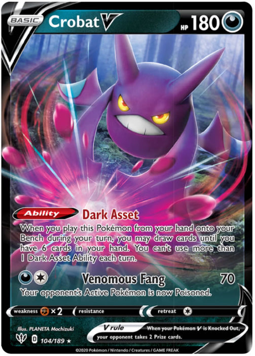 Crobat V 104/189 Ultra Rare Pokemon Card (Darkness Ablaze)