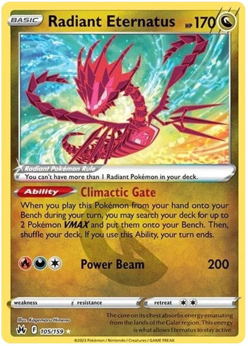 Radiant Eternatus 105/159 Rare Radiant Pokemon Card (SWSH Crown Zenith)