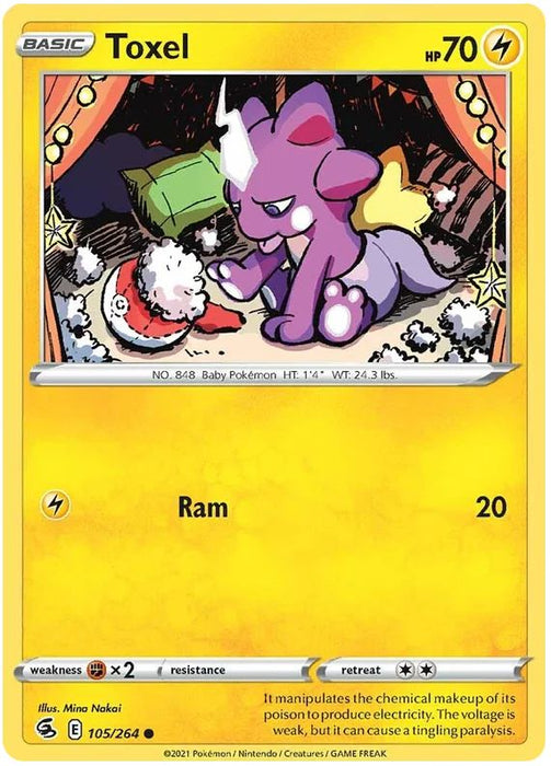 Toxel 105/264 Common Reverse Holo Pokemon Card (SWSH Fusion Strike)