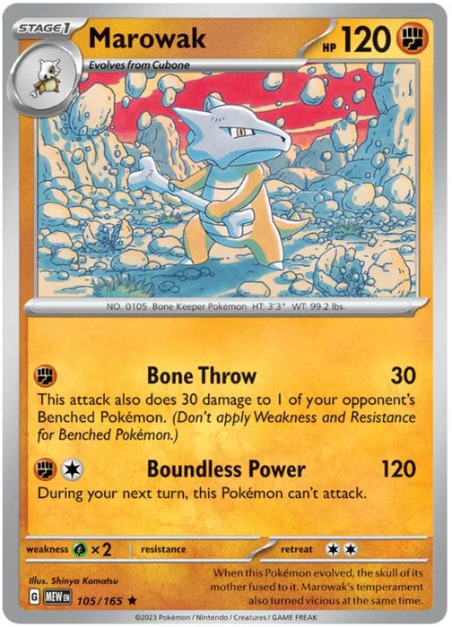 Marowak 105/165 Rare Pokemon Card (Pokemon SV 151)