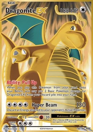 Dragonite EX 106/108 Rare Pokemon Card (XY Evolutions) Ultra