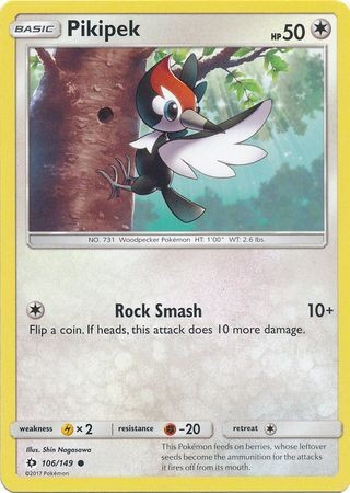Pikipek 106/149 Common Pokemon Card (Sun & Moon Base Set)