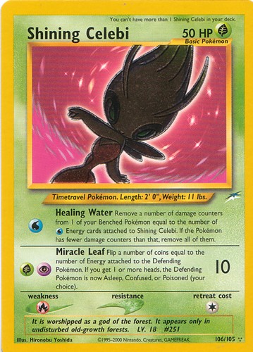 Shining Celebi 106/105 Neo Destiny Rare Titan Cards Ltd Shining Celebi 106/105 Neo Destiny Rare Titan Cards Ltd