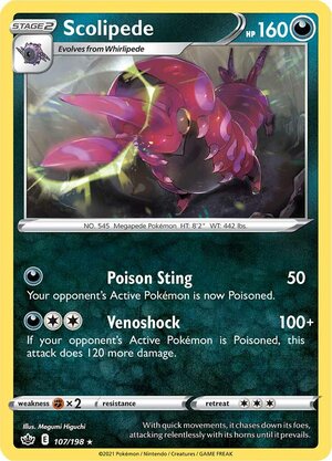 Scolipede 107/198 Rare Pokemon Card (SWSH Chilling Reign)