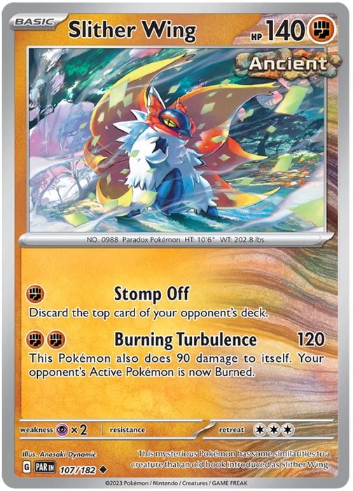 Slither Wing 107/182 Uncommon Pokemon Card (SV04 Paradox Rift)