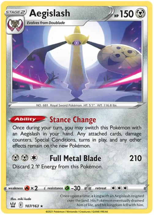 Aegislash 107/163 Rare Holo Pokemon Card (Battle Styles)