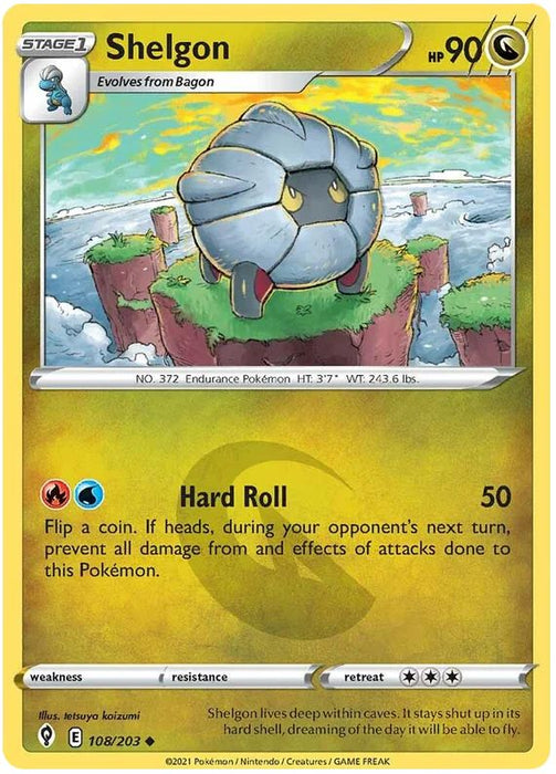 Shelgon 108/203 Uncommon Pokemon Card (SWSH Evolving Skies)