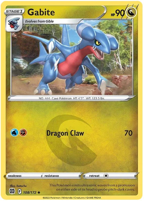 Gabite 108/172 Uncommon Pokemon Card (SWSH Brilliant Stars)