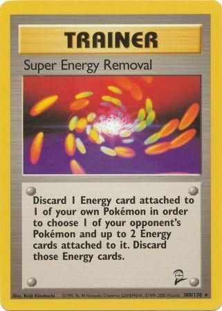 Super Energy Removal 108/130 Rare Pokemon Card (Base Set 2)