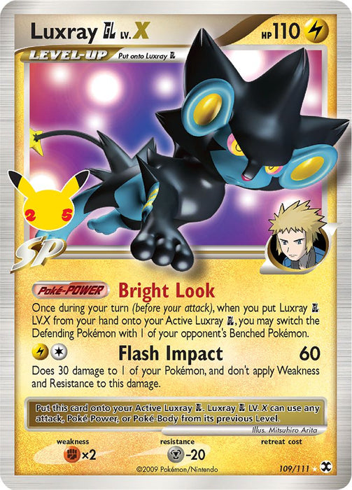 Luxray Pokemon GL LV.X (Rising Rivals) 109/111 Rare Holo LV.X Pokemon Card (Celebrations Classic Collection)