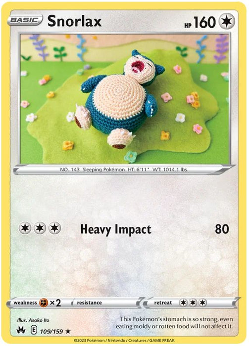 Snorlax 109/159 Rare Pokemon Card (SWSH Crown Zenith)