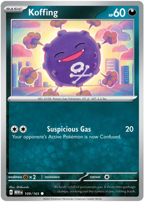 Koffing 109/165 Common Pokemon Card (Pokemon SV 151)