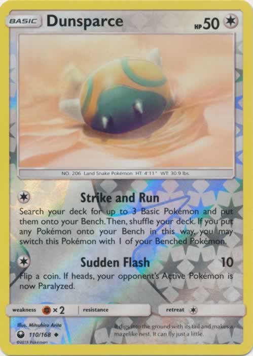 Dunsparce 110/168 Uncommon Reverse Holo Pokemon Card (Celestial Storm)