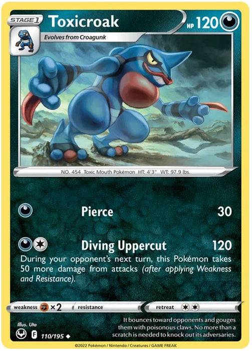 Toxicroak 110/195 Uncommon Pokemon Card (SWSH Silver Tempest)