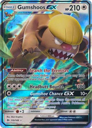 Gumshoos GX 110/149 Ultra Rare Pokemon Card (Sun & Moon Base Set
