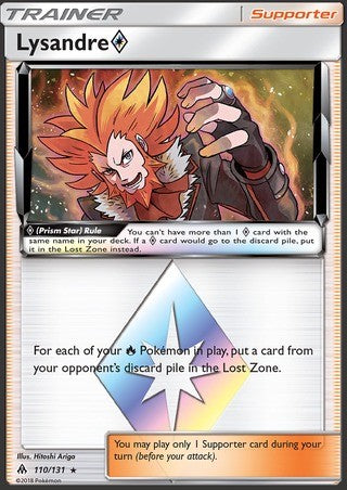 Lysandre Prism Star 110/131 Rare Holo Pokemon Card (Forbidden Light)
