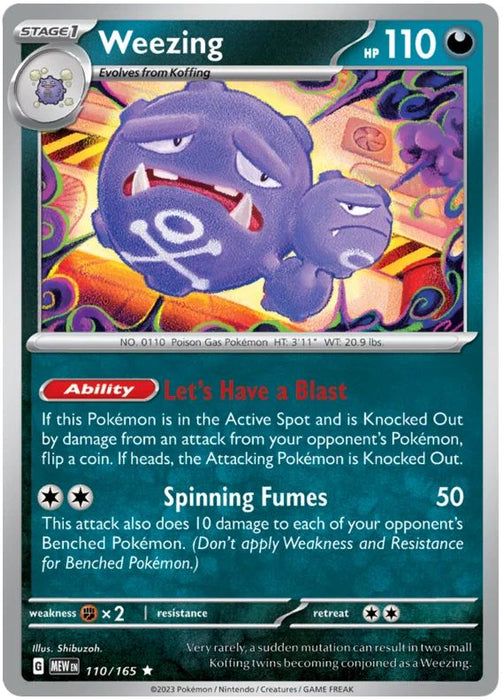 Weezing 110/165 Rare Pokemon Card (Pokemon SV 151)