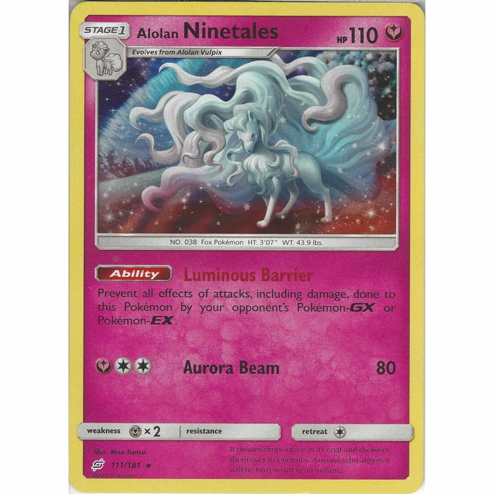 Alolan Ninetales 111/181 Rare Holo Pokemon Card (Sun & Moon Team Up)