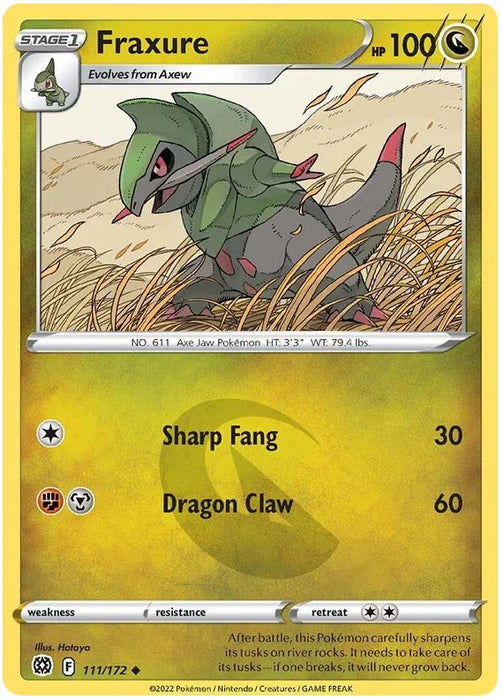 Fraxure 111/172 Uncommon Pokemon Card (SWSH Brilliant Stars)