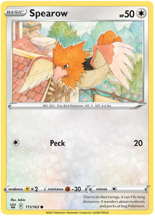 Spearow 111/163 Common Pokemon Card (Battle Styles)