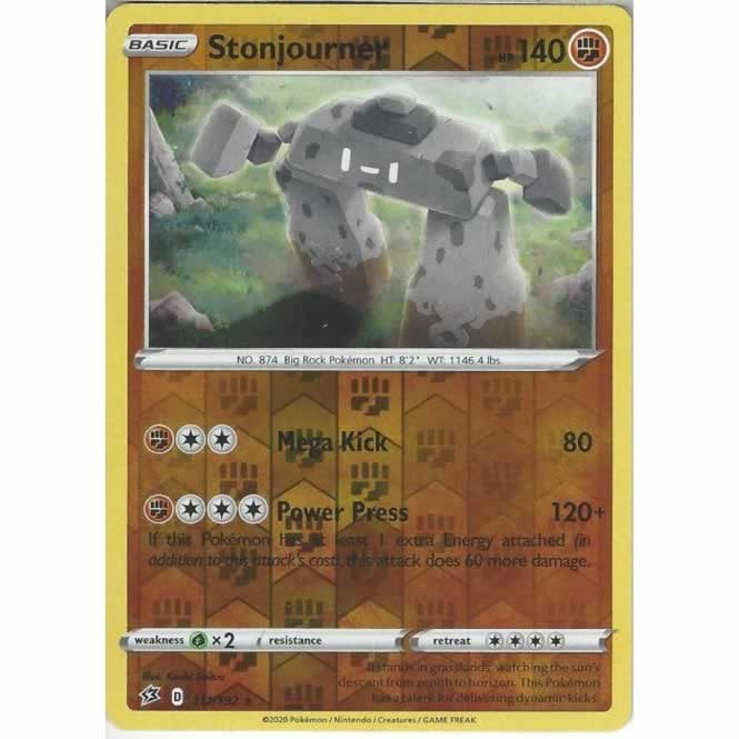 Stonjourner 111/192 Rare Reverse Holo Pokemon Card (SWSH Rebel Clash)