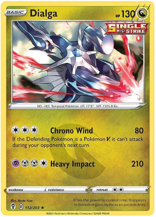 Dialga 112/203 Rare Holo Pokemon Card (SWSH Evolving Skies)