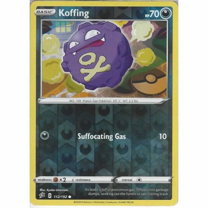 Koffing 112/192 Common Reverse Holo Pokemon Card (SWSH Rebel Clash)