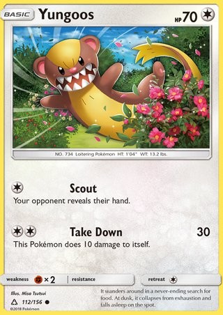 Yungoos 112/156 Common Pokemon Card (Ultra Prism)