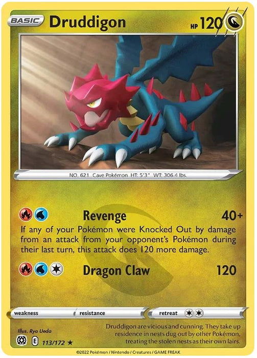 Druddigon 113/172 Rare Pokemon Card (SWSH Brilliant Stars)