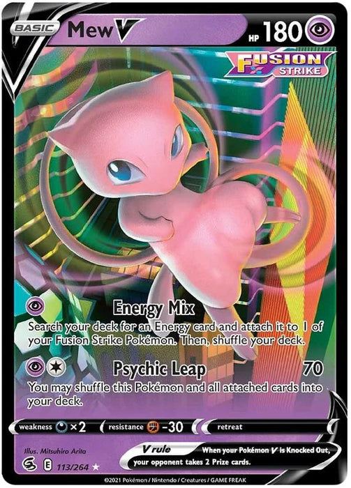 Mew V 113/264 Ultra-Rare Rare Pokemon Card (SWSH Fusion Strike)