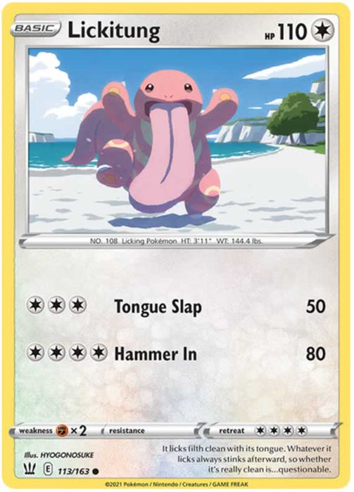 Lickitung 113/163 Common Pokemon Card (Battle Styles)