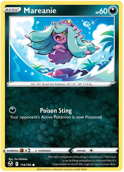 Mareanie 114/195 Common Pokemon Card (SWSH Silver Tempest)