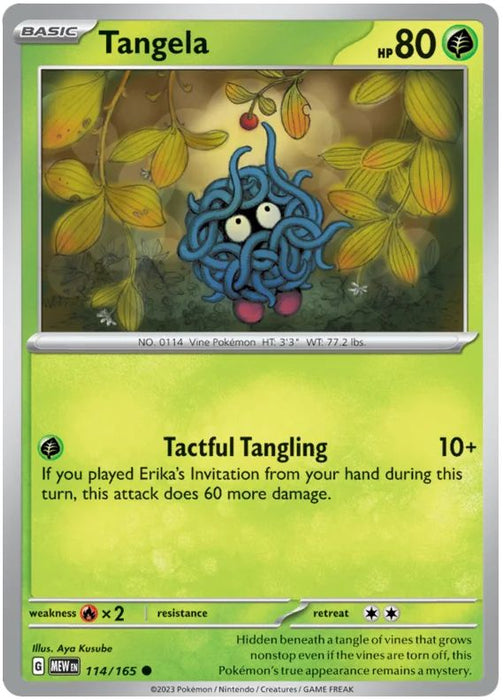 Tangela 114/165 Common Pokemon Card (Pokemon SV 151)