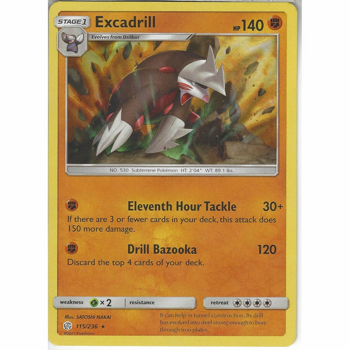 Excadrill 115/236 Rare Holo Pokemon Card (Cosmic Eclipse)