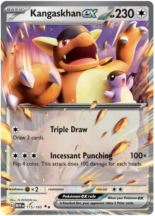 Kangaskhan ex 115/165 Double Rare Pokemon Card (Pokemon SV 151)