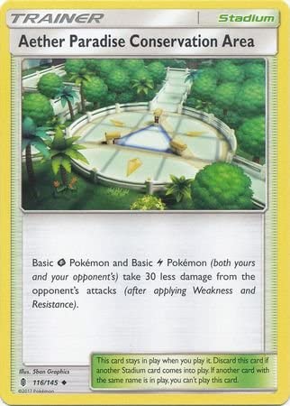 Aether Paradise Conservation Area 116/145 Uncommon Reverse Holo Pokemon Card (SM Guardians Rising)