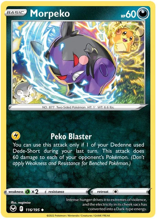 Morpeko 116/195 Uncommon Pokemon Card (SWSH Silver Tempest)